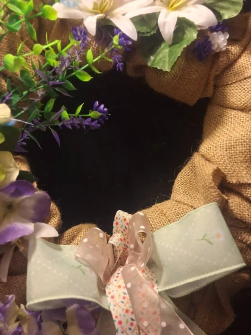 Handmade burlap wreath